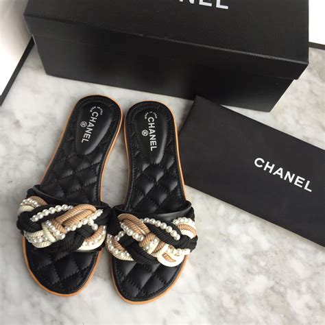 chanel slipper slides|vintage chanel slippers.